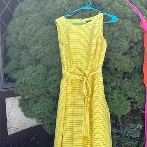 Tommy Hilfiger Yellow Ribbed Tie Front Dress